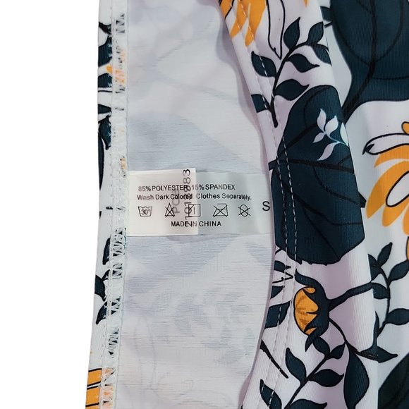 Woman Swim Bikini Floral Bottom Waist Adjustable Sz S - Picture 3 of 5